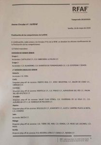 Anexo de la circular 25 en el que se da oficialidad al ascenso de La Palma.