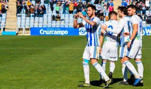 Iván González, tras marcar al Real Murcia en el partido en casa de la temporada 2018-19.