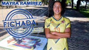 Mayra Ramírez, goleadora colombina para el Sporting de Huelva. / Foto: @sportinghuelva.