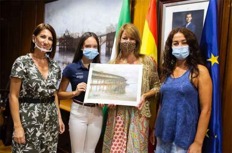 Pilar Miranda y teresa Herrera junto a Marta Fernández y la presidenta del club, Inmaculada Márquez.