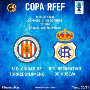 El estreno del Recre en la Copa RFEF en Torredonjimeno será este domingo a las 17:00 horas. / Foto: @recreoficial.