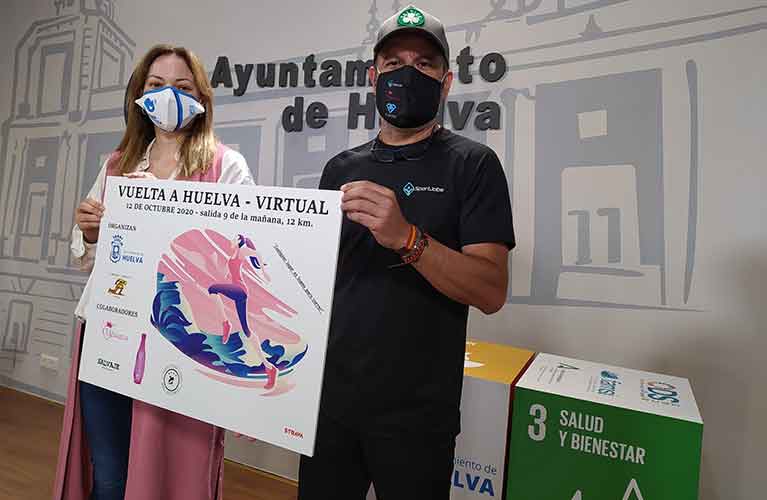 Un momento de la presentación de la XXXIV Vuelta a Huelva, del próximo 12 de octubre, que tendrá lugar en formato virtual.