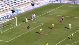 El gol de Chuli sentenció el choque ante el filial del Las Palmas. / Foto: Captura Footers.