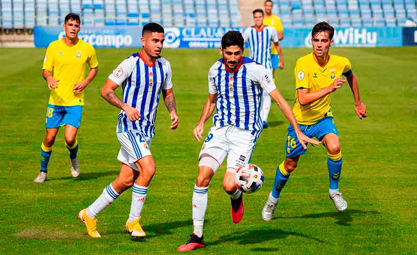 José Carlos reconoció que estaba “contento”, pero “sobre todo por la victoria del equipo”. / Foto: P. Sayago / @recreoficial.