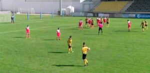 El San Roque se impuso a La Palma en un derbi en Tercera muy igualado. / Foto: Captura TV.