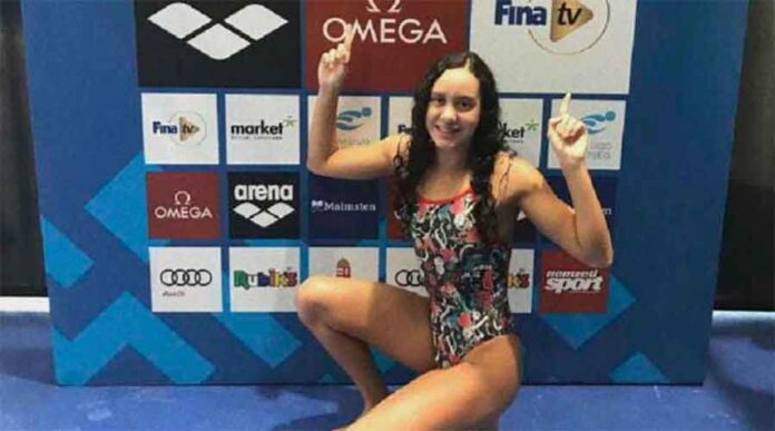 Alba Vázquez, brillante campeona de España en los 400 metros estilos.