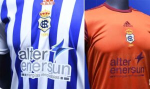 Imagen en el frontal de las camisetas del Decano para la liguilla de ascenso y la próxima temporada. / Foto: @recreoficial.