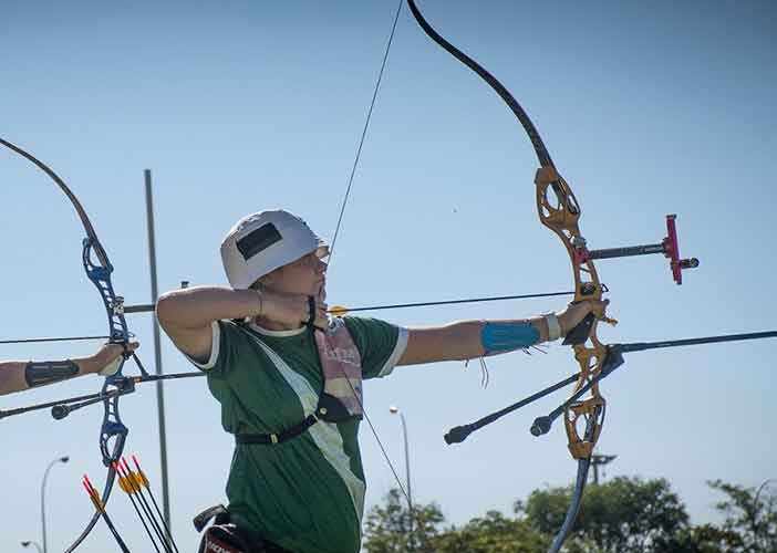 Leyre Fernández, durante el pasado Campeonato de España de tiro con arco.