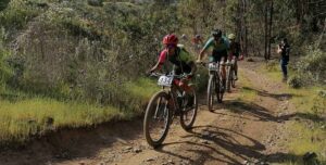 Los participantes en la prueba desafiaron un recorrido de unos 45 kilómetros, que fue variado. / Foto: Huelva Series XCM 2021.