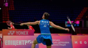 Carolina Marín, sin jugar este jueves por la lesión de Kjaersfeldt, ya está en las semifinales del Europeo. / Foto: Badminton Photo.