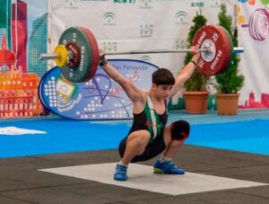 José María Pinzón, del Halterofilia Huelva 2013, subcampeón de España en la categoría de 67 kgs.