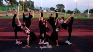 Imagen del último entrenamiento de las gimnastas del Rítmico Colombino en la Ciudad Deportiva.