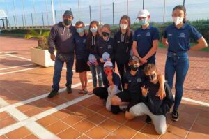 Deportistas de la Escuela de Vea del CDNPU en la prueba en Almería.