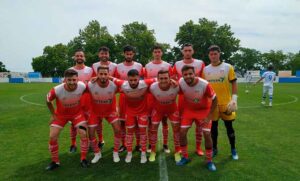 Formación inicial del conjunto palmerino en el Antonio Gallardo de Arcos. / Foto: @LaPalmaCF.