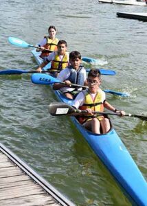 Imagen del K4 Infantil en la prueba celebrada en Sevilla.