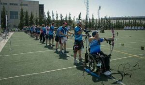 Imagen de la línea de tiro durante el Campeonato de Andalucía celebrado en las instalaciones del Club Asirio. / Foto: @clubasirio.