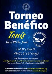 Cartel anunciador del torneo benéfico de tenis que se jugará desde el 18 al 20 de junio.