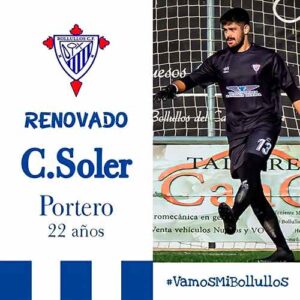 El meta Carlos Soler continuará un temporada más en el Bollullos. / Foto: @bollulloscf1933.