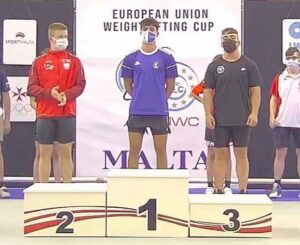 Danjel Marín, en el tercer puesto del podio del Campeonato disputado en Malta.