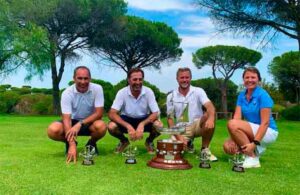 Los ganadores del XXXVI Trofeo Colombino de Golf celebrado en el Club Bellavista.