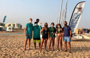 Uno de los podios de la prueba de kitesurf celebrada en Punta Umbría.