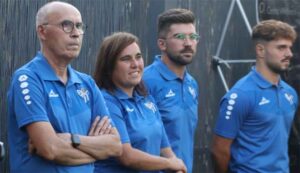 Parte del cuerpo técnico del Sporting de Huelva para la temporada 2021-22. / Foto: @sportinghuelva.