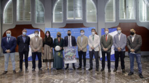 Acto institucional de la presentación de la 'Huelva Capital Gañafote Cup'.