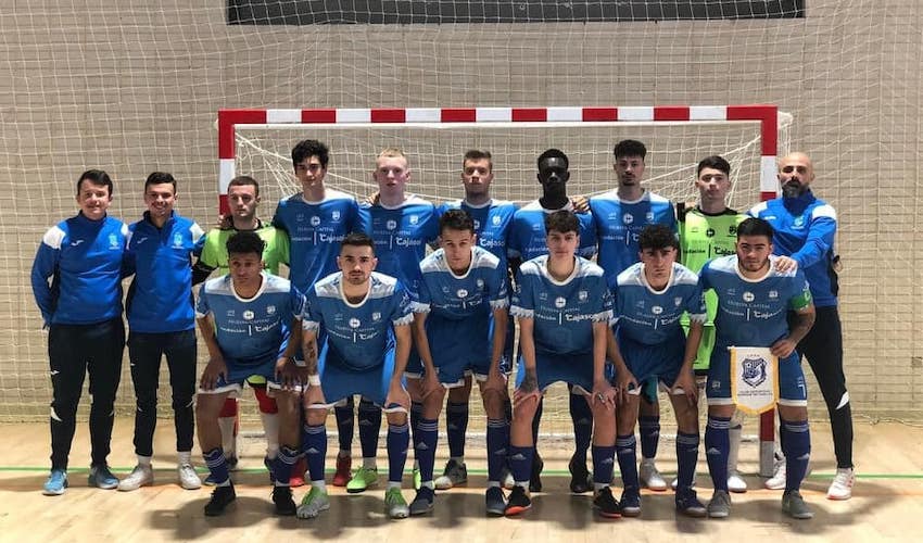 Formación del CD Sordos Huelva que está participando en la Deaf Champions League sub 21 de fútbol sala.