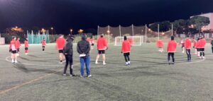 Imagen del último entrenamiento del Cartaya antes del derbi con el Recre. / Foto: @AD_Cartaya.