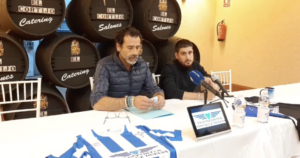 Un momento de la rueda de prensa en la que Kuiki hizo oficial su salida del Bollullos. / Foto: Captura imagen @bollulloscf1933.