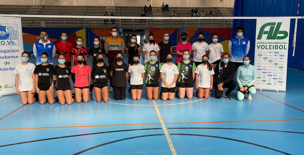 Representantes onubenses en las diversas selecciones andaluzas de voleibol.