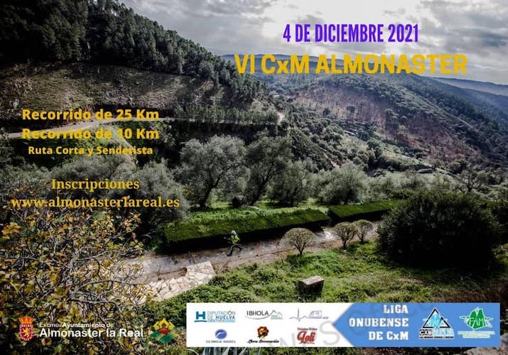 Cartel anunciador de la VI CxM Almonaster, prueba de gran interés para los amantes de las carreras de montaña que se celebra este sábado.