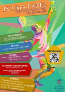 Cartel anunciador de la IX Liga de Pádel 'Ciudad de Cartaya'.