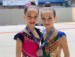 Paloma de la Hoz y Tífany Vides, promesas del Rítmico Colombino con un gran futuro.