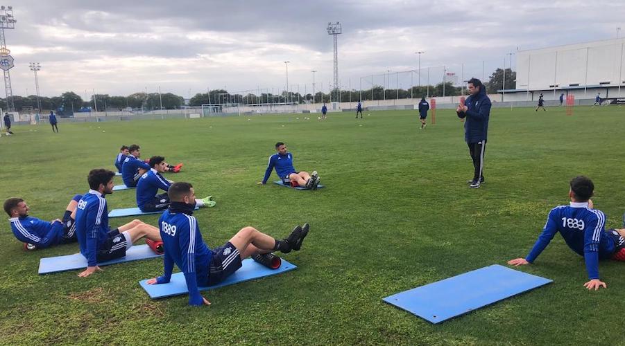 Alberto Gallego tiene claro que el Recre aún no ha tocado techo. / Foto: @recreoficial.