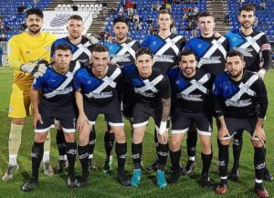 Formación inicial del Bollullos en el partido ante el Jerez Industrial. / Foto: @bollulloscf1933.