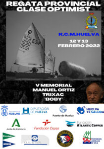 Cartel del V Memorial Manuel Ortiz Trixac 'Boby', inicio del Campeonato Provincial de vela de la clase Óptimist.