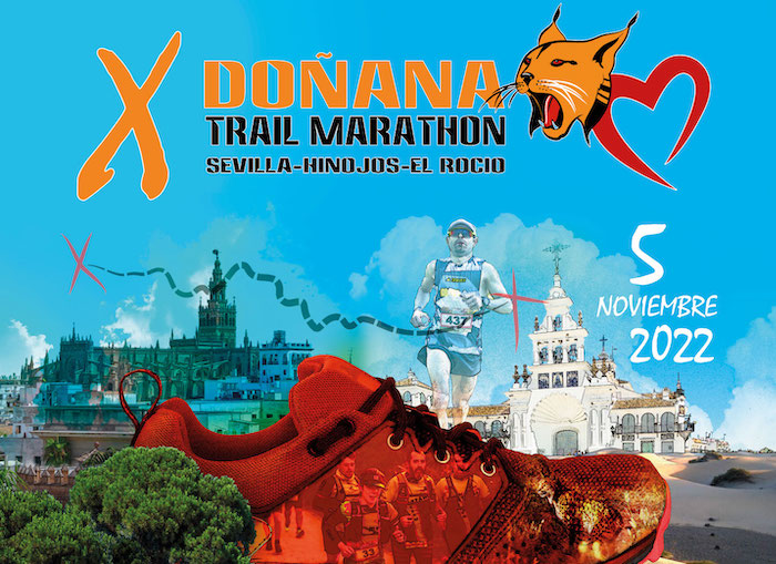 Cartel anunciador de la décima edición del Doñana Trail Marathon que se celebrará el 5 de noviembre de 2022.