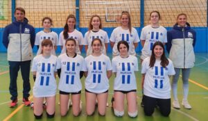 Equipo Juvenil femenino de Huelva que toma parte en el Campeonato de Andalucía de Selecciones Provinciales de Voleibol.