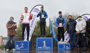 Podio masculino del XXII Duatlón 'Playas de Punta Umbría'.