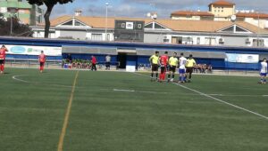 Prolegómenos del partido entre el Atlético Onubense y el Egabrense. / Foto: @AtcoEspeleno.