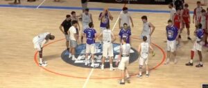 Derrota del Ciudad de Huelva este viernes ante el NCS Alcobendas y adiós al ascenso a la LEB Plata. / Foto: Captura imagen Teleonuba.