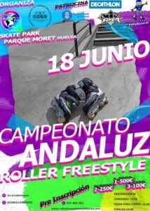 Cartel anunciador del Campeonato Andaluz Roller Freestyle de este sábado en el Parque Moret.