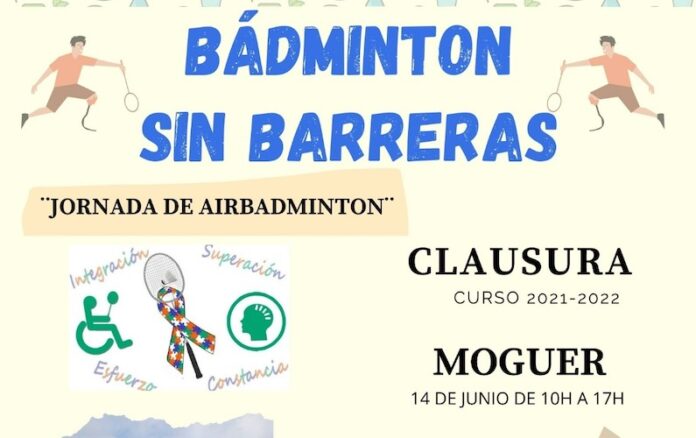 Cartel anunciador de la cita con el Bádminton Sin Barreras en Moguer.