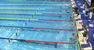 El onubense David Sánchez volvió a ser cuarto en el Campeonato del Mundo de Natación Paralímpica, en esta ocasión en los 200 estilos S6. / Foto: Captura imagen Teledeporte.