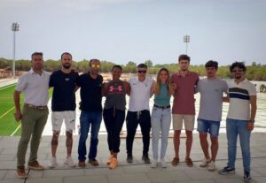 El staff técnico del campus, de derecha a izquierda: Alberto Rodríguez, José Enrique Pérez, Jaime Chavez, Yanet Pacheco, Cristian Agüero, Nerea Ontiveros, Víctor Sánchez, Dani Asuero y Raúl Marchena.