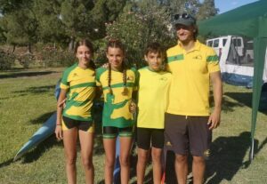 Componentes del CD Tartessos Huelva en la Copa España Infantil Zona Sur de Piragüismo celebrada en Mérida (Badajoz).