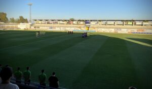 Prolegómenos del Coria-Bollullos que terminó 2-0 para el cuadro ribereño. / Foto: @pabloparrado97.