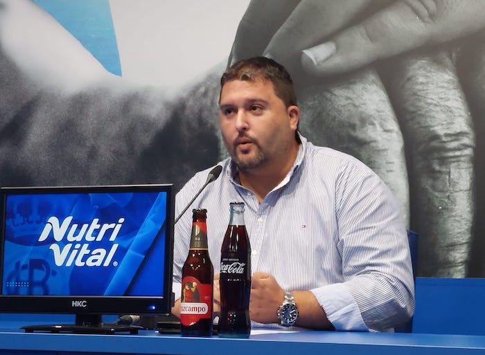 Dani Alejo, director deportivo del Recre, durante su comparecencia ante los medios este martes. / Foto: G. N.