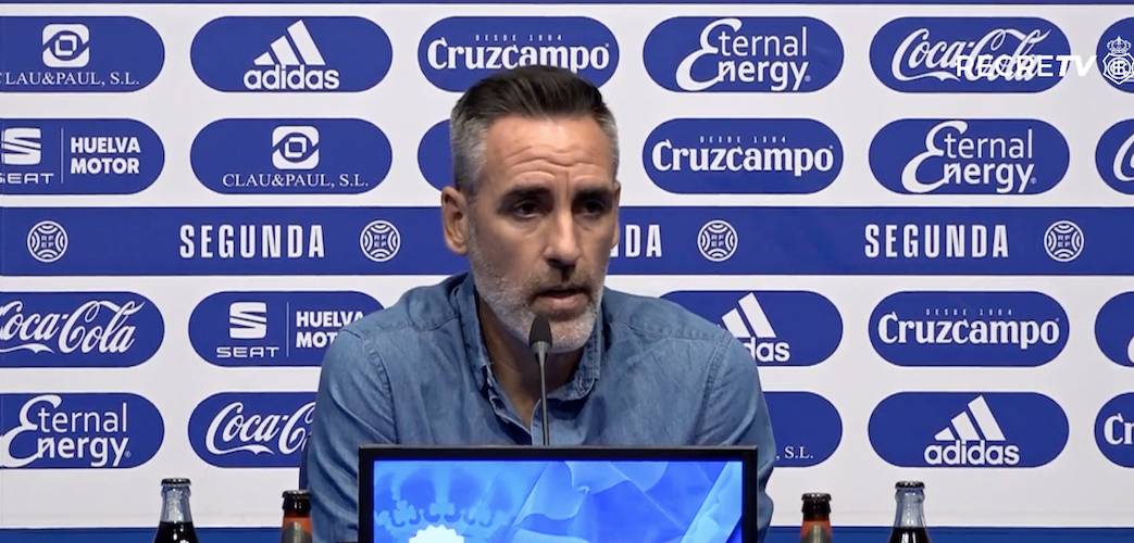 Abel Gómez, entrenador del Recre, tiene claro que el aficionado del equipo estará apoyando al equipo este domingo. / Foto: Captura imagen Recreativo de Huelva.